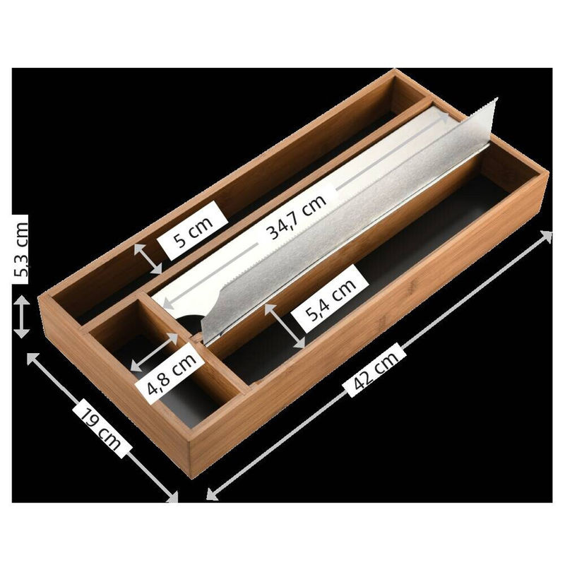 Kesper Folienspender aus Metall und Bambus in Braun B/H/L: 20,5 x 6 x 47 cm - Bild 2