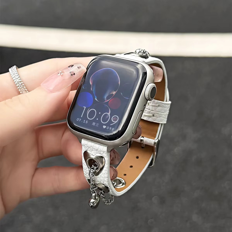 OAKCHARM Uhrenarmband Leder, Weiß, Unisex - Bild 4
