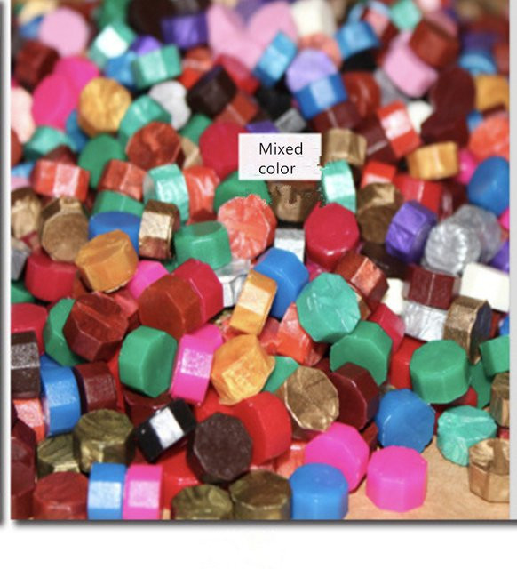 100 Stück Metallic Siegelwachs Perlen in Rot und Multicolour für Scrapbooking und Handwerk - Bild 1
