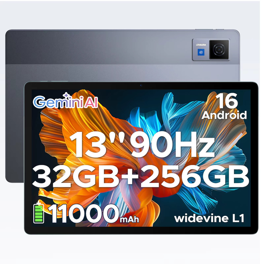 DOOGEE U13 2-in-1 Tablet-PC in Grau mit 13-Zoll-Display, Android, 256GB Speicher, 6GB RAM, 11000mAh Akku und Quad-Lautsprecher, UNISOC T7280, Widevine L1 - Bild 4