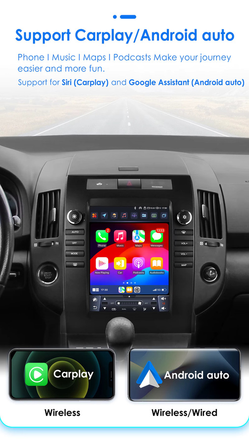 Hizpo Android Autoradio im Tesla-Stil mit 9,7 Zoll Vertikalbildschirm für Toyota Verso und Corolla, Multimedia, Carplay, GPS und 4G, Schwarz - Bild 3