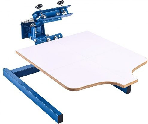 VEVOR Siebdruckmaschine 1-Farbe 1-Station, Siebdruckpresse aus pulverbeschichtetem Kohlenstoffstahl in Blau, Plattenmaß: Breite: 54 cm, Höhe: 45 cm - Bild 1