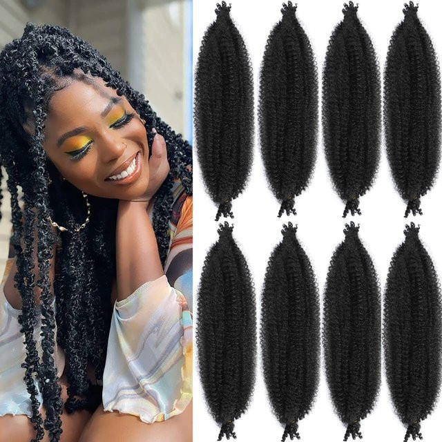 Afro Marley Braid Häkelhaar, synthetische Locken, 16/24 Zoll, Damen - Bild 1