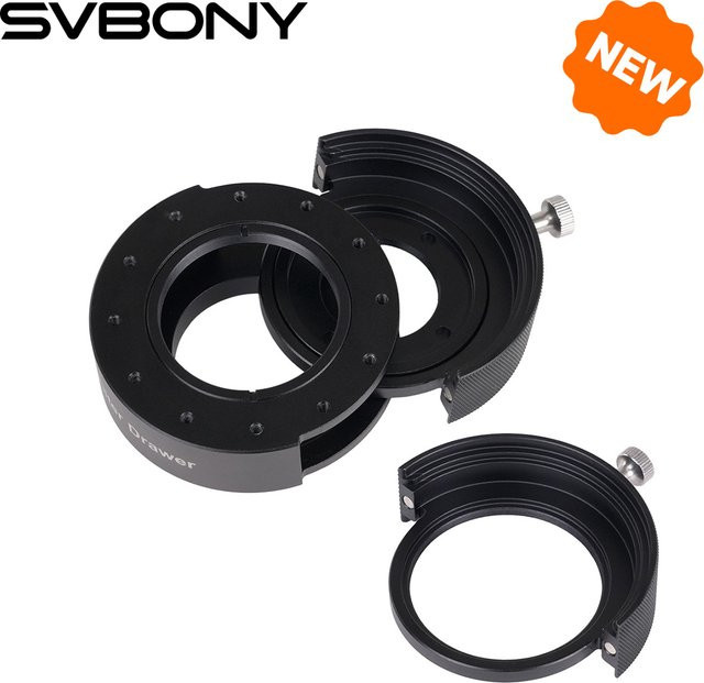 SVBONY SV226P M42-M48 OAG Filterschublade in Schwarz mit 1,25 Zoll und 2 Zoll Filtermontage und lichtundurchlässigem Design für die Astrofotografie - Bild 1