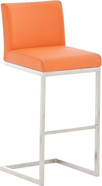 TPFLiving Barhocker Paragon mit Edelstahlgestell und Kunstleder in Orange, H: 104 cm, B: 42 cm, T: 48 cm - Bild 1