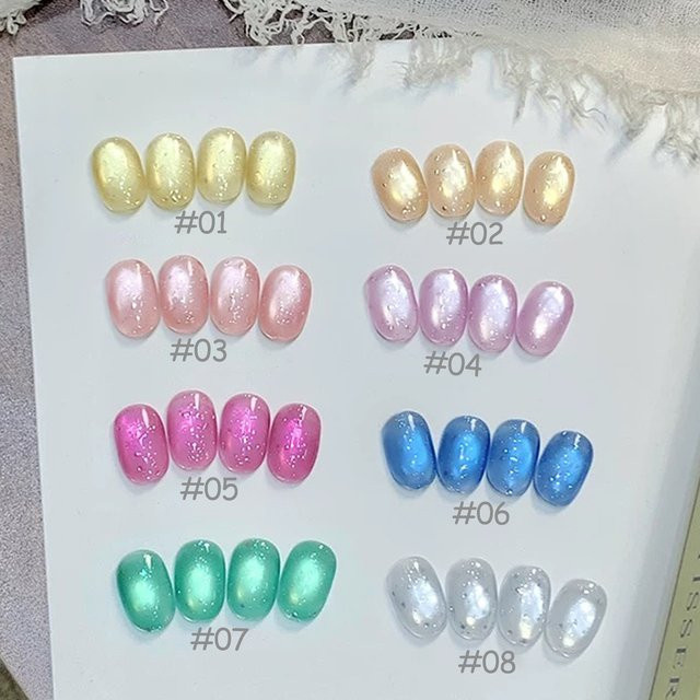 SHAKA Gel-Nagellack, Schimmernd, Rosa Blau Weiß Glitzer - Bild 1