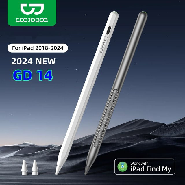 GOOJODOQ Apple Pencil 2 Alternative mit Apple Find My Unterstützung für iPad Air 6, iPad Pro 13 2024, iPad Pro 11, iPad Pro 12.9 und iPad Air 5, Farbe: Weiß, mit Palm Rejection - Bild 1