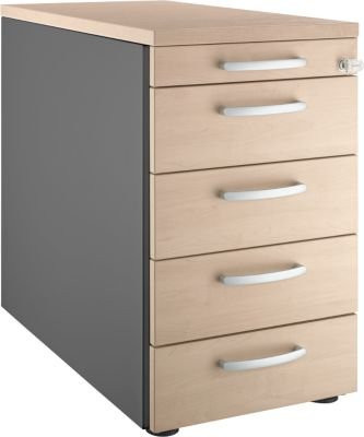 Schäfer Shop Genius Standcontainer 13333 mit Rundgriff, Eiche-Dekor und Anthrazit, B: 43,5 cm, H: 71,7 cm, T: 5,0 cm - Bild 1