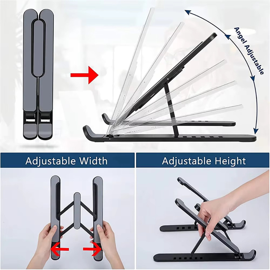 Kebidumei Faltbarer Laptop-Ständer in Weiß, Verstellbare Tragbare Notebook-Halterung mit Ergonomischem Design für MacBook Air Pro Zubehör - Bild 3