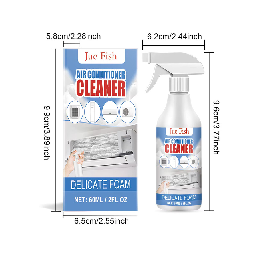 Jue-Fish Klimaanlagen-Reinigungsspray in Weiß zur gründlichen Reinigung von Staubbakterien und zur Geruchsentfernung mit schäumender Wirkung ohne Demontage - Bild 3