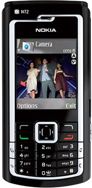 Generalüberholtes Nokia N72 2G Mobiltelefon in Schwarz - Bild 1