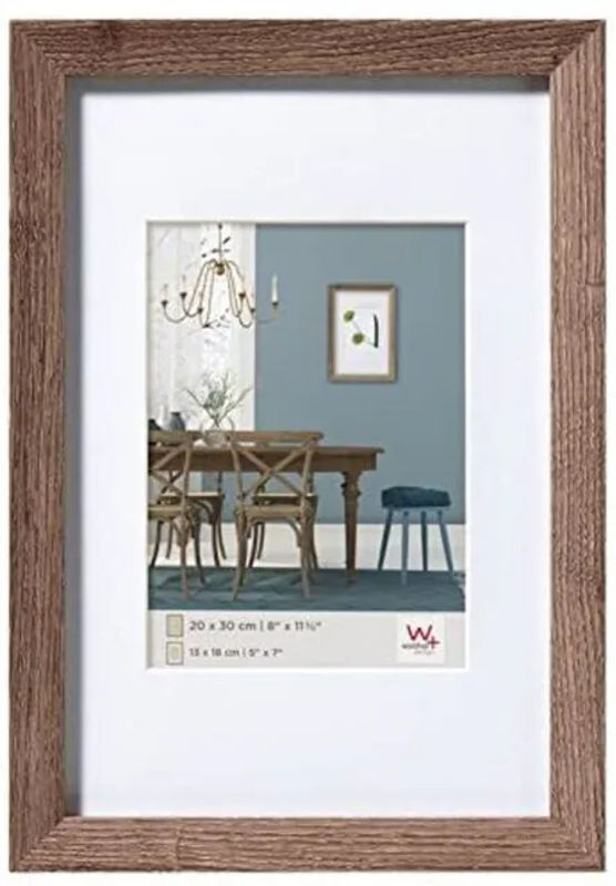 Walther Design Fiorito Holzrahmen aus MDF mit Passepartout und Glas, Farbe: Braun, B: 13 cm, H: 18 cm - Bild 1