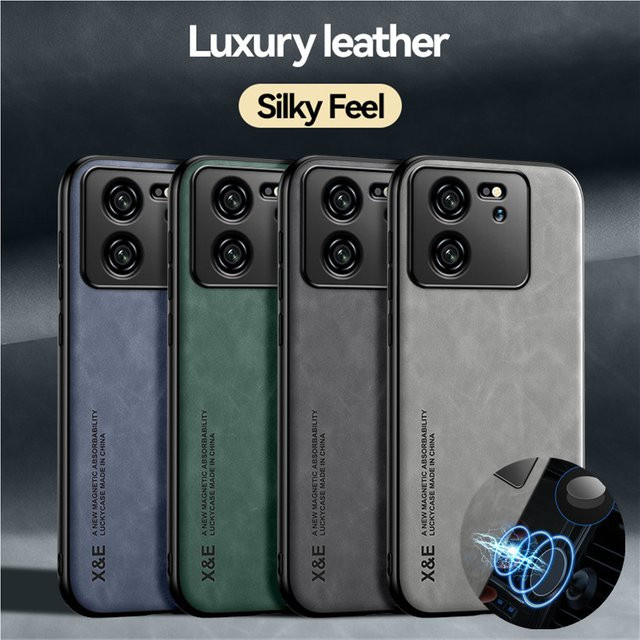 Stoßfeste Schutzhülle für Xiaomi 13T Pro mit integriertem magnetischem Auto-Halter in Grau - Bild 1
