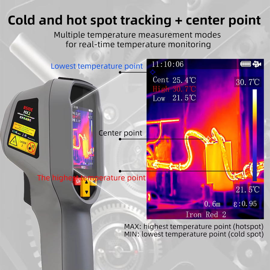 BSIDE Wärmebildkamera als tragbares Handgerät mit HD-Display und 240 x 320 IR-Auflösung für die elektrische Inspektion - Bild 3