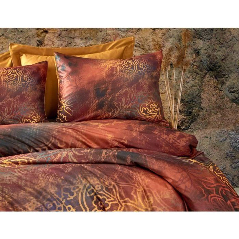 Bettwäsche-Set von Octopia in Rot aus atmungsaktivem Mikrosatin, bestehend aus 1 Bettbezug (Breite: 220 cm, Höhe: 240 cm) und 2 Kissenbezügen (60 x 60 cm) - Bild 2