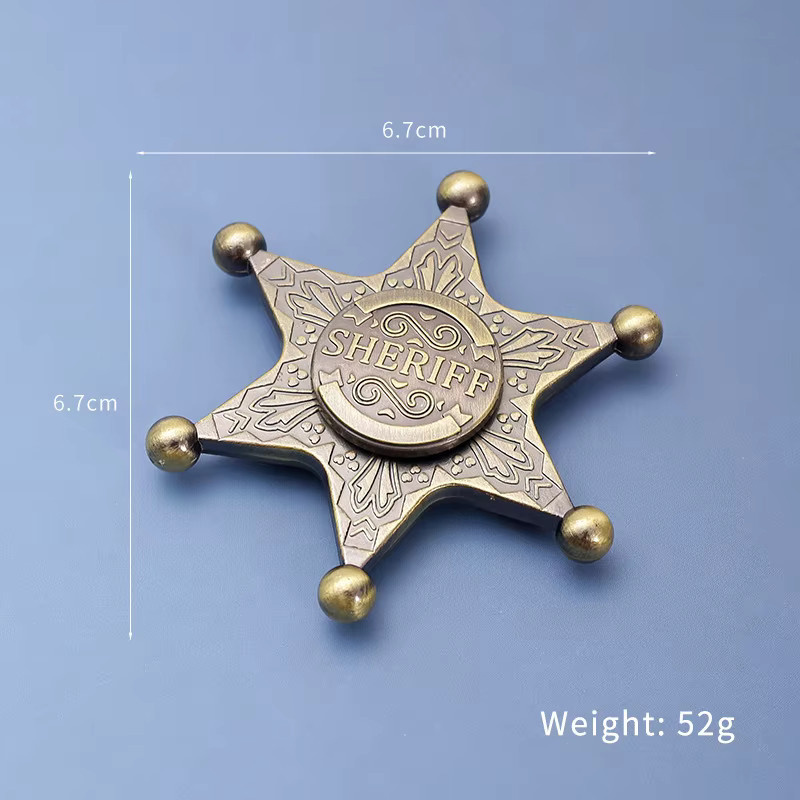 Soulbao Fidget Spinner Gyroskop aus Metall in Bronze als sechseckiges Stern-Design für Stressabbau und zur Entspannung - Bild 4