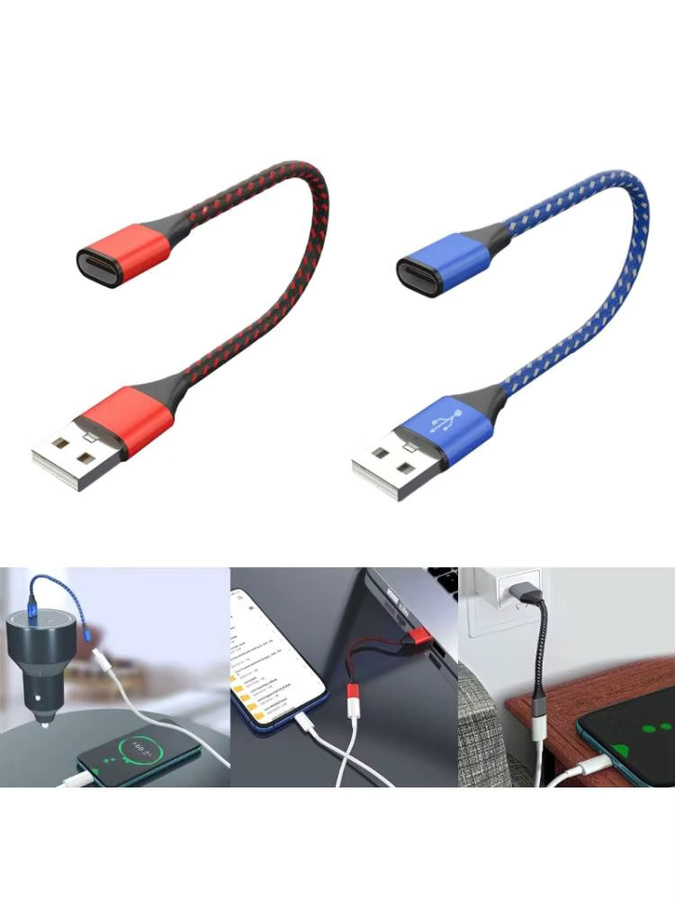 USB-C-Verlängerungskabel Blau Typ-C-Buchse auf USB-2.0-Stecker Datenübertragungsadapter für Telefon und Laptop - Bild 3