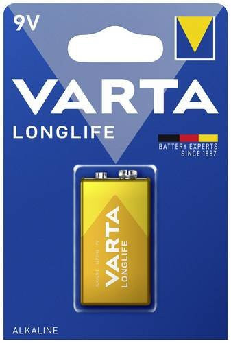 Varta Longlife 9V Block-Batterie Alkali-Mangan mit 565 mAh - Bild 1