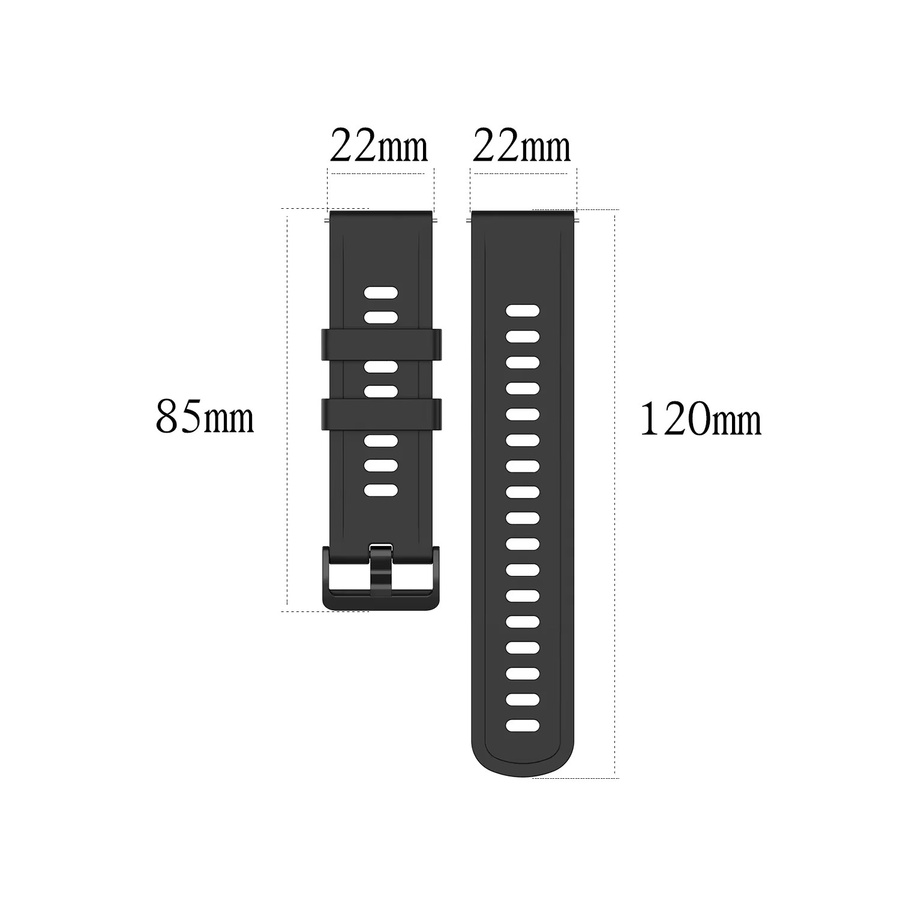 Haylou Uhrenarmband Silikon, Schwarz, Unisex, 20mm 22mm - Bild 2