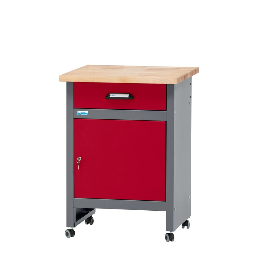 Küpper Werkbank mit einer Schublade und Rollen, Dunkelrot, H x B x T: 84 x 60 x 60 cm - Bild 2