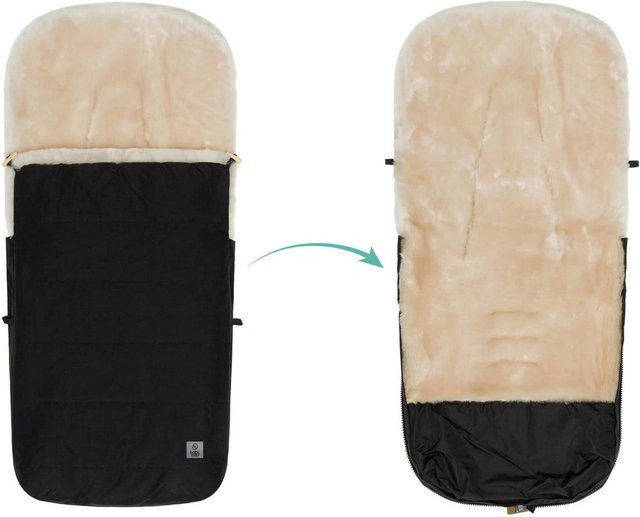 Babycab Winterfußsack Lille aus Lammfell für Kinderwagen und Buggy, Schwarz - Bild 1