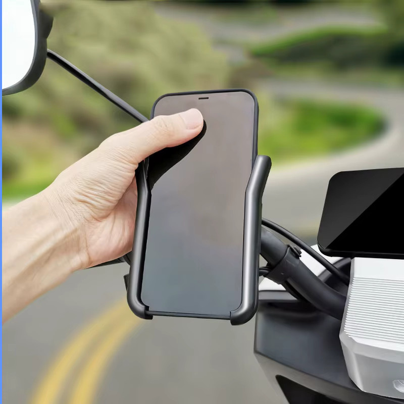 Quick Lock Smartphone Halterung für Motorrad und Fahrrad in Schwarz zur Montage am Lenker oder Rückspiegel mit Anti-Slip-Funktion - Bild 3