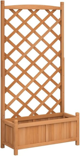 vidaXL Pflanzkübel mit Spalier aus Massivholz Tanne in Braun, B: 75,0 cm, T: 35,0 cm, H: 150,0 cm - Bild 1