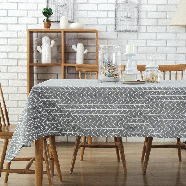 Tischdecke Your Warm Home mit japanischem Fisch- und Pfeilmuster in Grau, B/B: 110 x 140 cm - Bild 1
