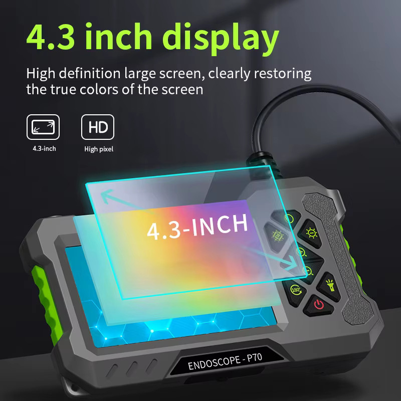 Industrielle Endoskopkamera mit 4,3-Zoll-IPS-Bildschirm und 8 mm Inspektionskamera in Schwarz, IP67 wasserdicht mit 8 LEDs für die Autoreparatur - Bild 2