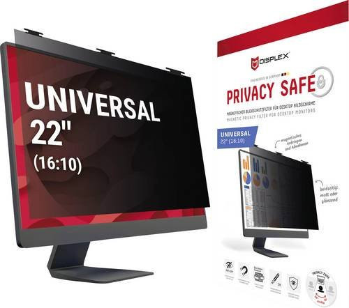 DISPLEX Displayschutzglas mit Blickschutz Universell in Schwarz - Bild 1