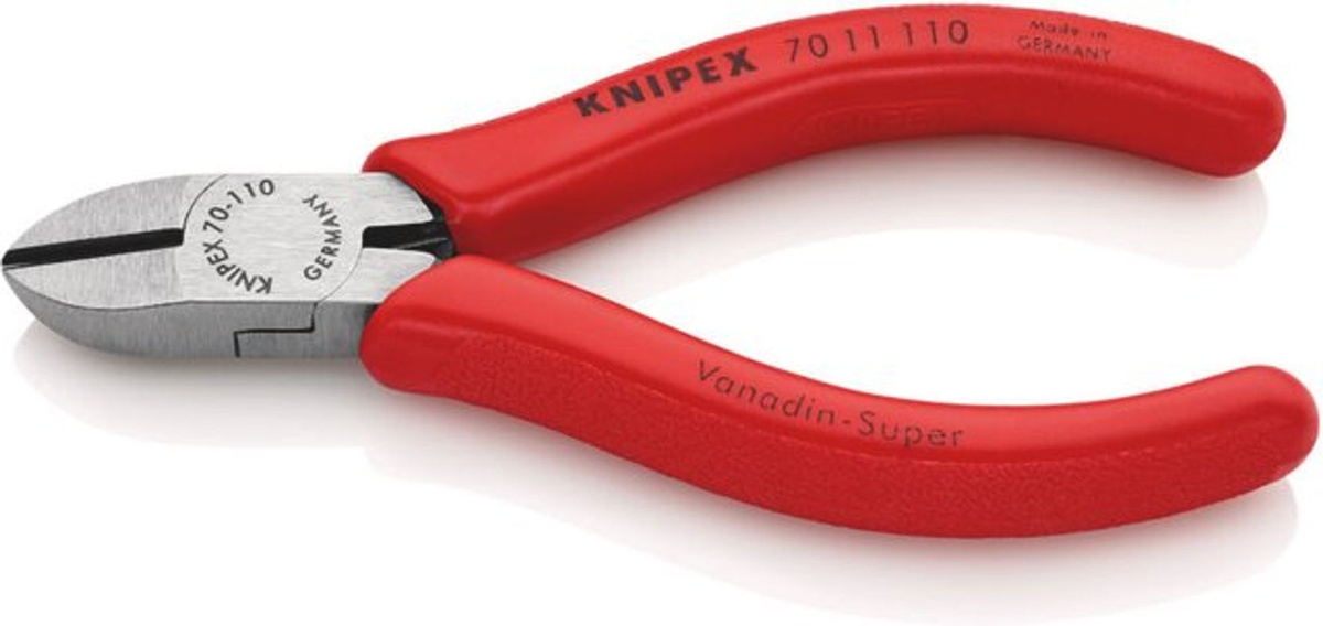 Knipex Seitenschneider mit Facette aus Chrom-Vanadium in Rot, 110 mm - Bild 2