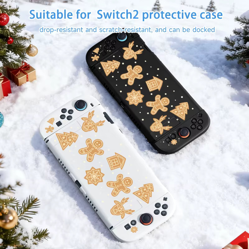 Schutzhülle für Nintendo Switch 2 im Weihnachtsstil, weiche TPU-Schale, sturzsicher, Farbe: Weiß - Bild 4