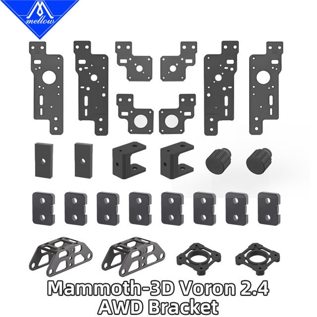 Mellow Hochpräzise CNC Mammoth-3D Voron 2,4 AWD Halterung für DIY 3D Drucker in Schwarz - Bild 1