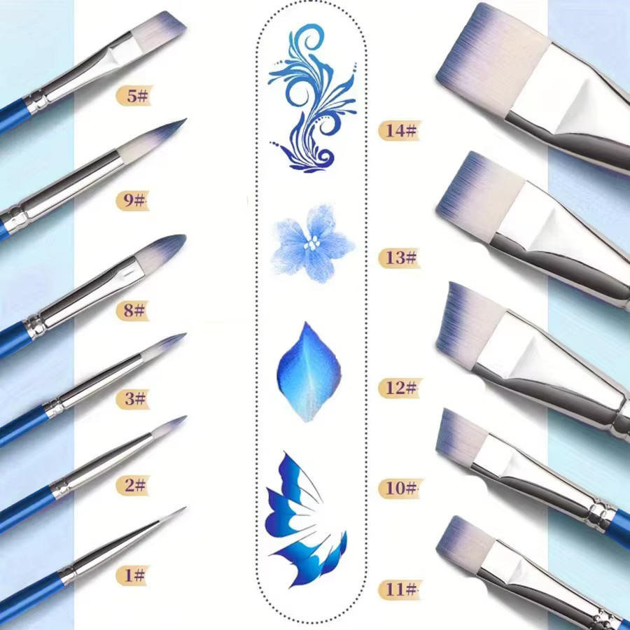 Professionelles Farbpinsel-Set aus Kunststoff für Nagelkunst, Make-up und Malerei - Bild 2