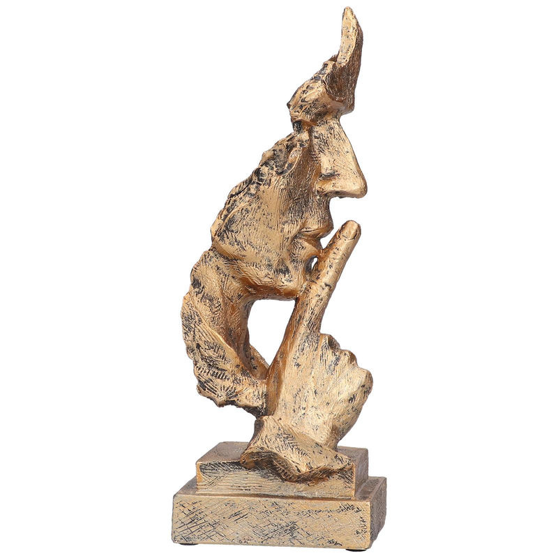 TOMTOP JMS Denker Statue aus Kunstharz in Gold, klassische Dekoration für Menschen - Bild 2