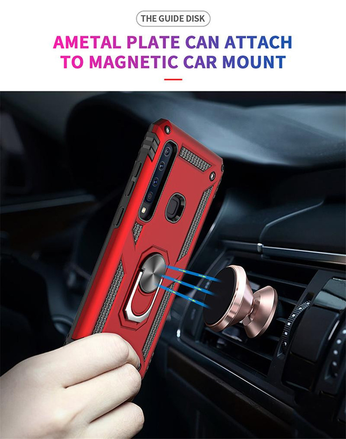 Samsung Handyhülle mit magnetischem Ring und Rüstung in Rot für Galaxy A6 A7 A8 A9 J2 Pro J3 J5 J4 J6 Plus J7 - Bild 2