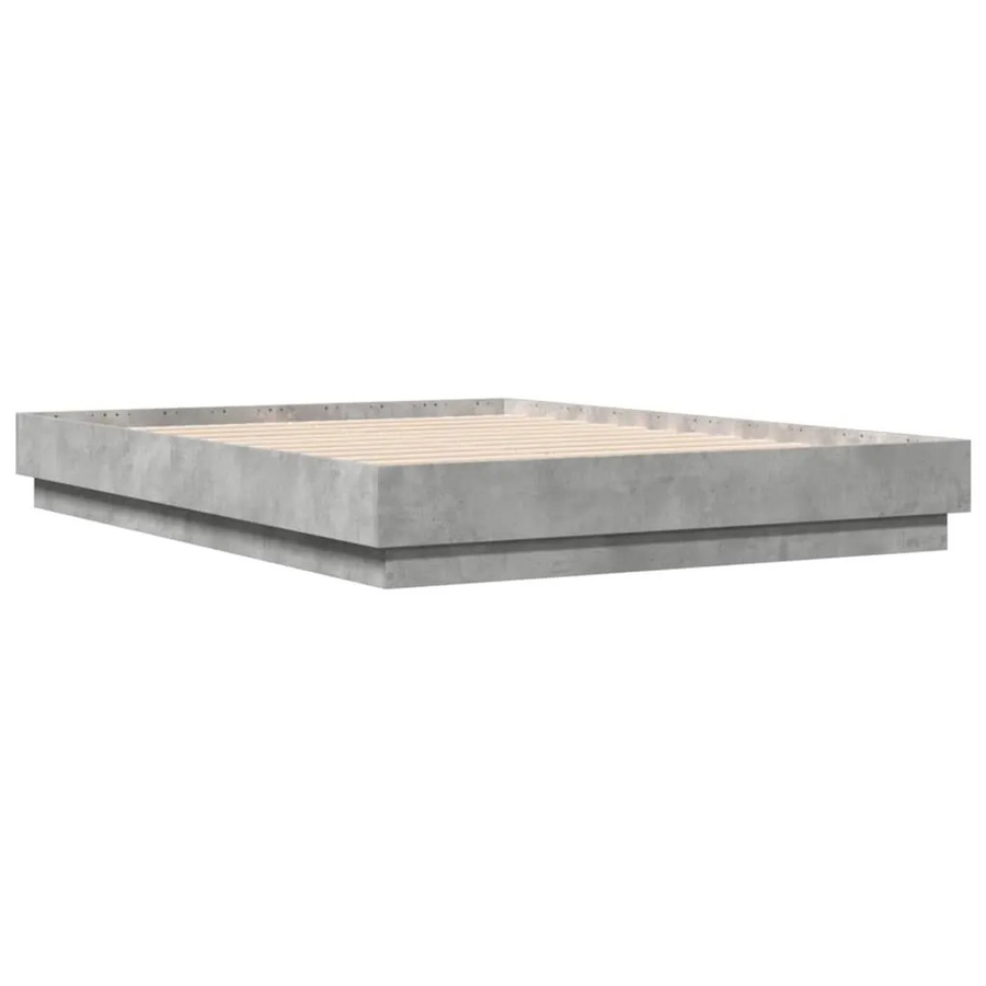 vidaXL Bettgestell aus Holzwerkstoff in Betongrau, B/T/H: 123 x 193 x 23 cm - Bild 2