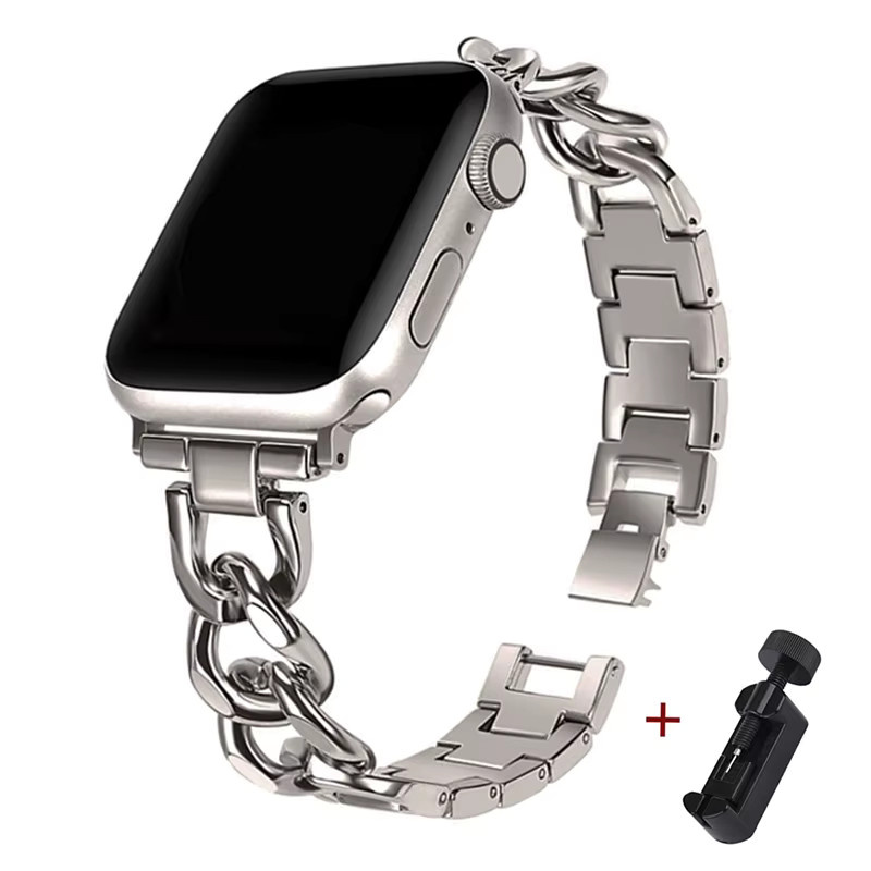 CAOWTAN Uhrenarmband Edelstahl, Silber, Unisex - Bild 1