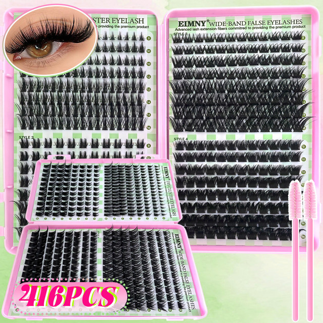 EIMNY Künstliche Wimpern, 416 Stück, natürlich, 8–16 mm, Unisex - Bild 1