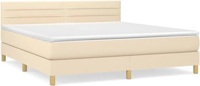 vidaXL Boxspringbett Hybrid mit Matratze Beige B/T/H: 160 x 200 x 203 cm - Bild 1