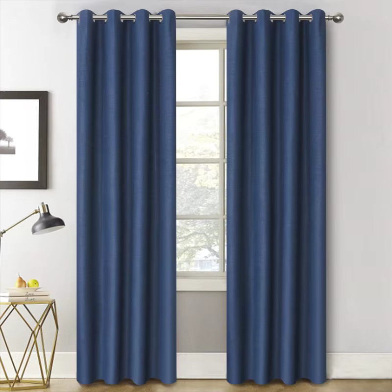 MAKEHOM Verdunkelungsvorhänge aus Leinen in Blau, wärmeisoliert und modern mit Ösen für Schlafzimmer und Wohnzimmer - Bild 2