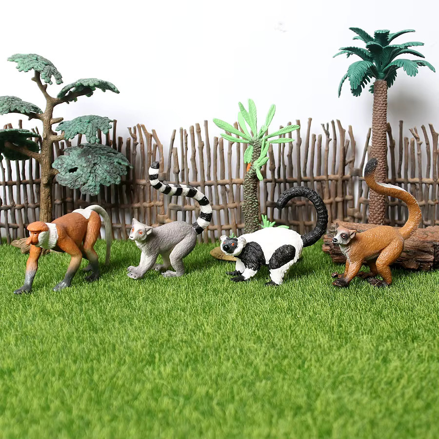 Realistische Dschungel Primattiere Schimpanse Mandrill Gibbons Indri Lemur Golden Monkey, Actionfigur, Lernspielzeug - Bild 2