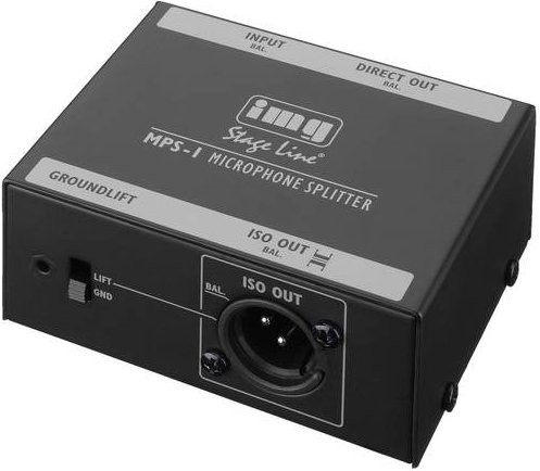 IMG STAGE LINE Mikrofon-Splitter MPS-1 in Schwarz - Bild 1
