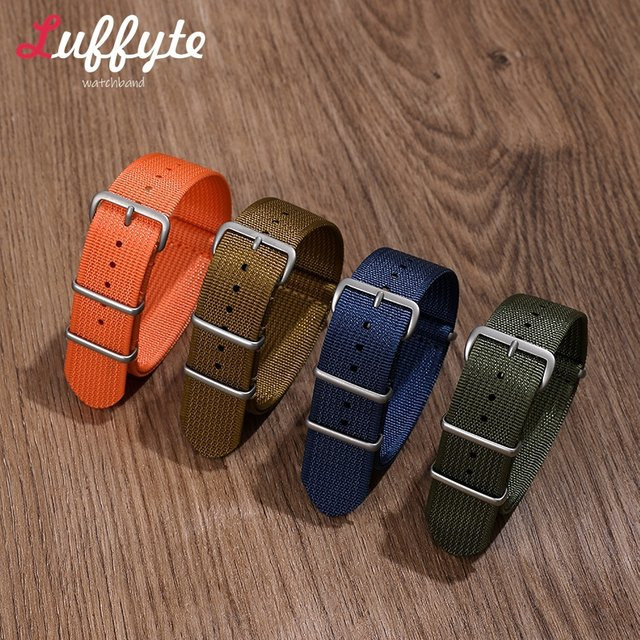 luffyte Uhrenarmband Textil/NATO, Schwarz, Unisex - Bild 1