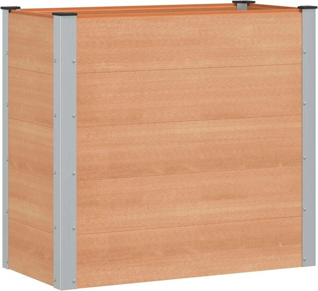 vidaXL Hochbeet aus WPC und Aluminium in Braun, B: 100 cm, T: 50 cm, H: 91 cm - Bild 1