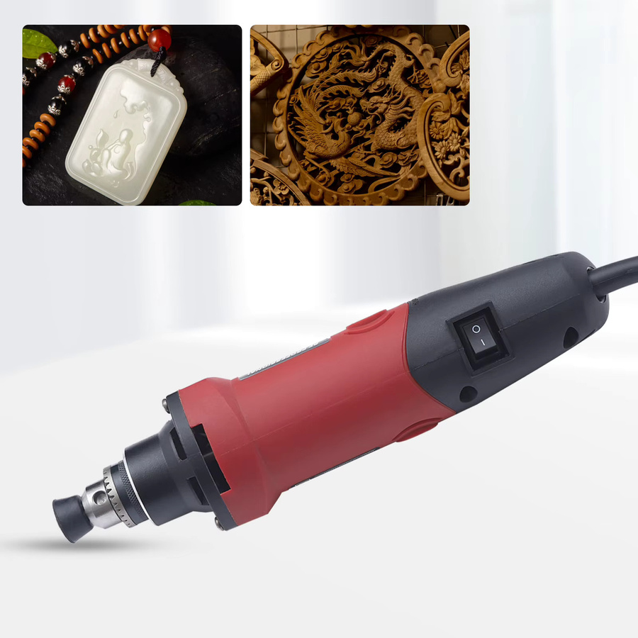 Elektrischer Jade-Schleifer mit 280W Kupferkernmotor in Rot, 8000-33000 U/min, 6-Stufen-Einstellung und 1,5-6mm Spannbereich - Bild 5