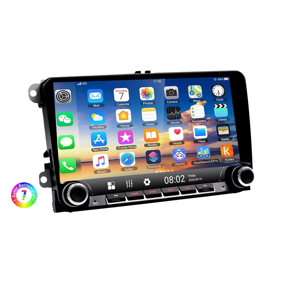 ESSGOO Android 15 Autoradio mit 9 Zoll Display, 64GB Speicher, kabelloses CarPlay, GPS, WiFi, Bluetooth und USB-C für VW Golf 5 6 Plus, Touran und Caddy in Schwarz - Bild 8