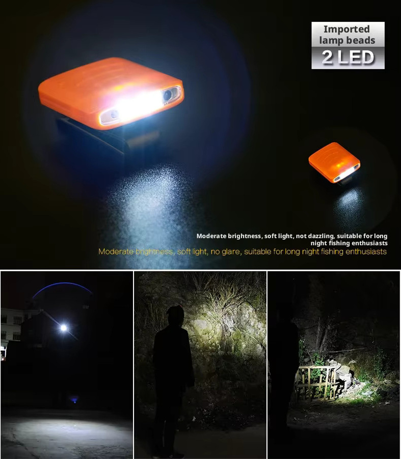 ESMARTER LED Clip-on Hutrandlampe Schwarz USB wiederaufladbar für Outdoor und Angeln - Bild 4