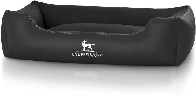 Knuffelwuff Hundebett Sidney Sofa aus Kunstleder in Schwarz, XXL, B: 120 cm, T: 85 cm, H: 38 cm - Bild 1