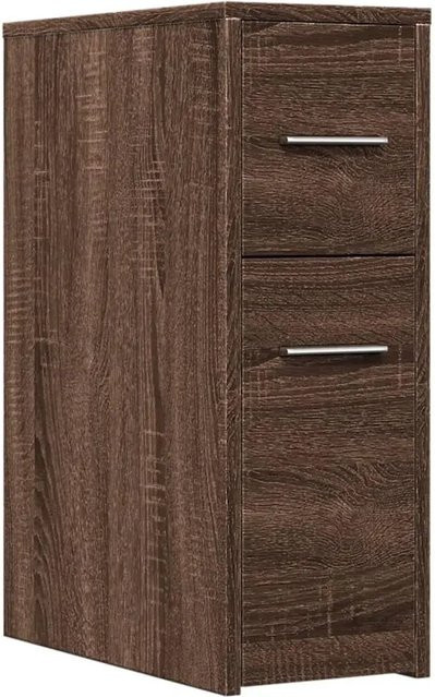 vidaXL Badschrank schmal mit Rollen in Eiche Braun aus Holzwerkstoff - Bild 1